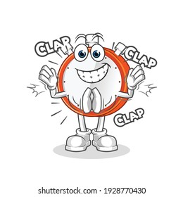 alarm clock applause illustration. character vector