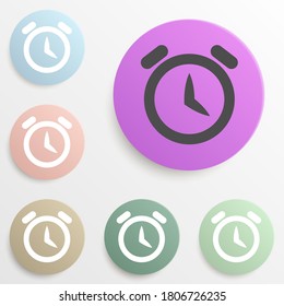 alarm clock badge color set. Simple glyph, flat vector of web icons for ui and ux, website or mobile application
