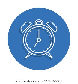 alarm clock badge icon. Element of education for mobile concept and web apps icon. Thin line icon with shadow in badge for website design and development, app development on white background