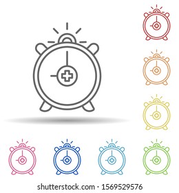 Alarm clock, beauty time in multi color style icon. Simple thin line, outline vector of anti age icons for ui and ux, website or mobile application