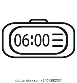 Alarm clock bedroom icon line vector design templates simple and modern