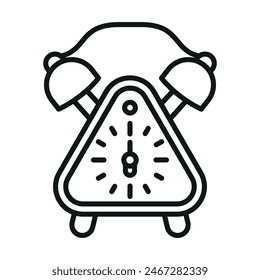 Alarm clock bedroom icon line vector design templates simple and modern