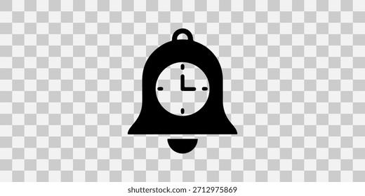Icono de la campana del reloj de alarma en fondo transparente
