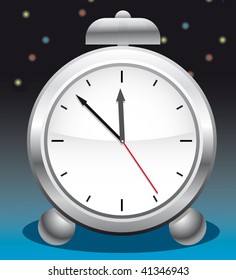 Alarm clock with a bell. Vector illustration