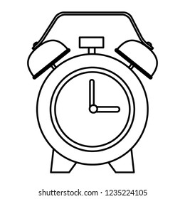 Alarm clock with bells in black and white