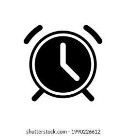 vector de icono negro del reloj de alarma
