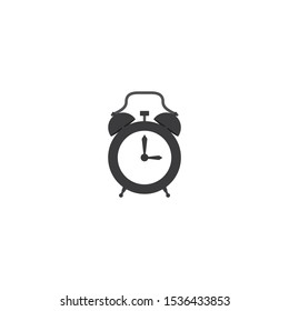 Alarm clock black icon,vector on a white background