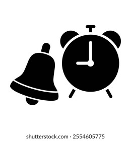 alarm clock  - black vector icon
