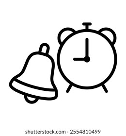 alarm clock  - black vector icon