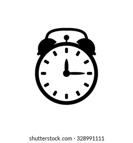 alarm clock - black vector icon