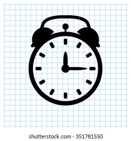 alarm clock - black vector icon