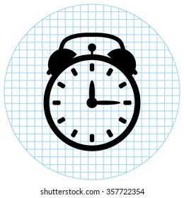 alarm clock -  black vector icon