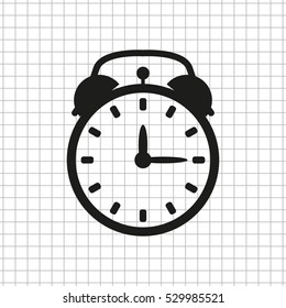 alarm clock  - black vector icon