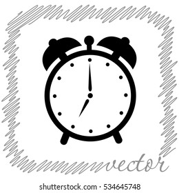 Alarm clock  black  vector icon