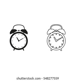 alarm clock  - black vector icon