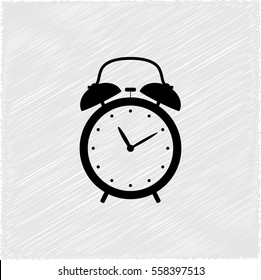 alarm clock  - black vector icon