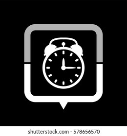 alarm clock  - black vector icon