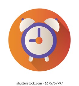 alarm clock block style icon vector illustration design