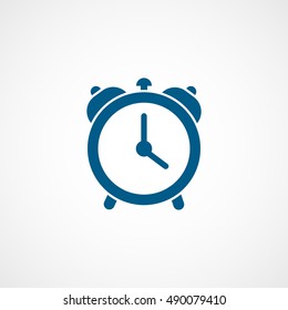 Alarm Clock Blue Flat Icon On White Background