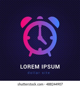 Alarm Clock Blue & Red colorfull gradient attractive bright material Icon / Logo Design