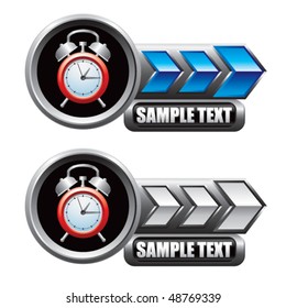 placas de nombres de flecha azul y blanco para despertador