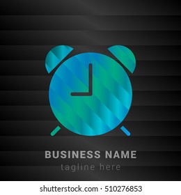 Alarm Clock Blue,Green and Black silk fashion premium icon / Logo
