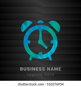 Alarm Clock Blue,Green and Black silk fashion premium icon / Logo