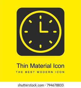 Alarm clock bright yellow material minimal icon or logo design