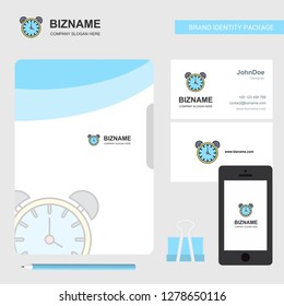 Alarm clock Business Logo, File Cover Visiting Card and Mobile App Design. Vector Illustration