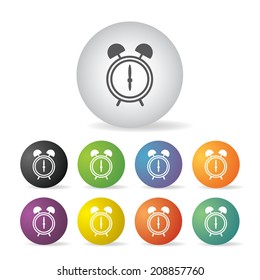 alarm clock button icon set  