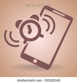 alarm clock is calling on the phone vector