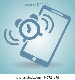 alarm clock is calling on the phone vector