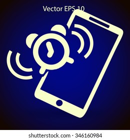 alarm clock is calling on the phone vector