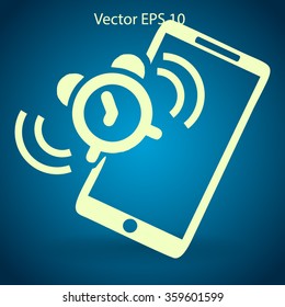 alarm clock is calling on the phone vector
