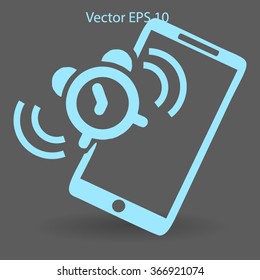 alarm clock is calling on the phone vector