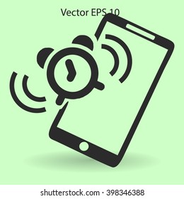 alarm clock is calling on the phone vector