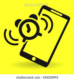 alarm clock is calling on the phone vector