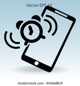 alarm clock is calling on the phone vector