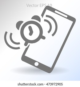 alarm clock is calling on the phone vector