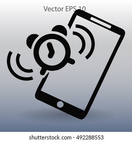 alarm clock is calling on the phone vector