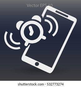 alarm clock is calling on the phone vector
