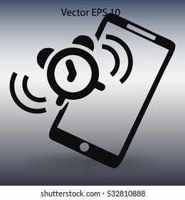 alarm clock is calling on the phone vector