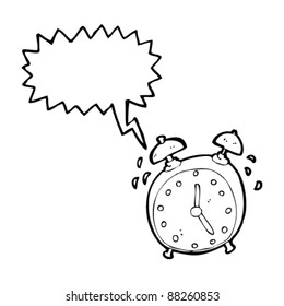 caricatura del reloj de alarma