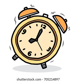 alarm clock / cartoon vector and illustration, hand drawn style, isolated on white background.