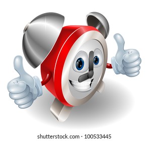 Alarm Clock Character Mascot Giving A Double Thumbs Up