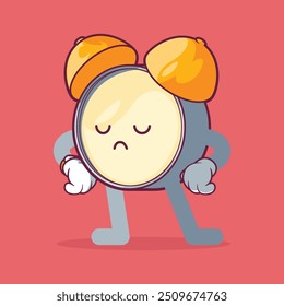 An Alarm clock character is waiting vector illustration. Time, motivation design concept.