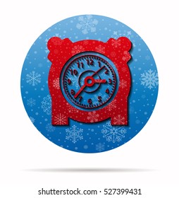 alarm clock christmas icon in circle