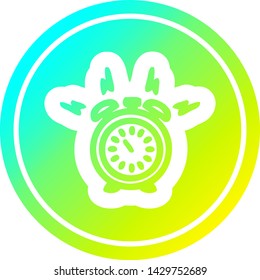 alarm clock circular icon with cool gradient finish