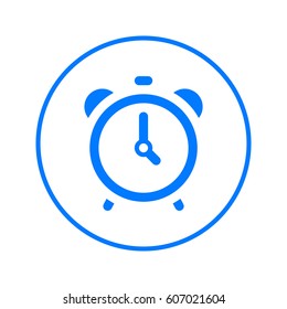 Alarm clock circular line icon. Round colorful sign. Flat style vector symbol