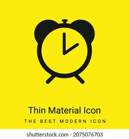 Reloj de alarma de forma circular con diseño antiguo icono de material amarillo brillante mínimo